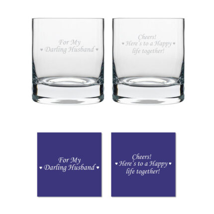 Darling Husband Happy life Together Whiskey Glasses