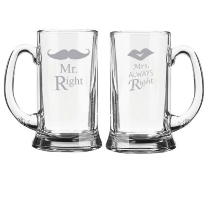 Engraved Mr Right Mrs Always Right Couple Bar in a Box