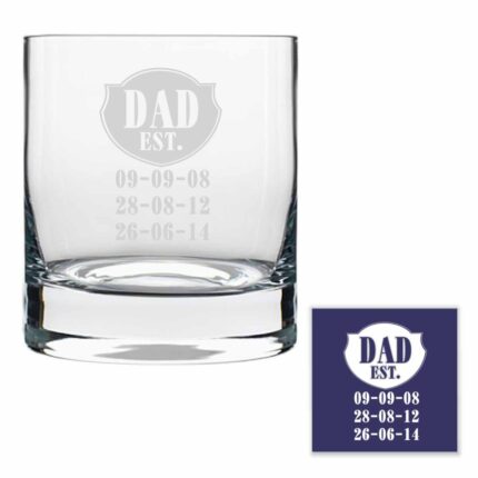 Personalized Established Dad Whiskey Glass