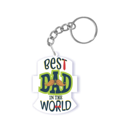 Funky Best Dad in the World Keychain