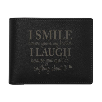 Funny I smile I Laugh Brother Men's Leather Wallet for Brother