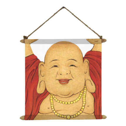 Good Luck Laughing Buddha for Wealth Canvas Scroll