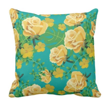 Green Floral Cushion Cover