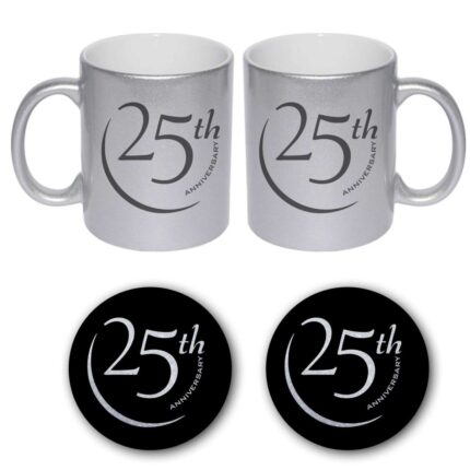 25th Happy Silver Anniversary Couple Coffee Mugs