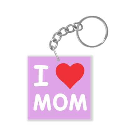 I Love Mom Keychain