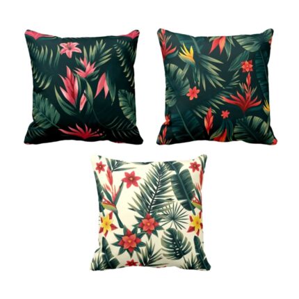 Beauteous Resplendent Floral Cushion Covers Set of 3