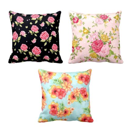 Marvelous Floral Cushion Covers Set of 3