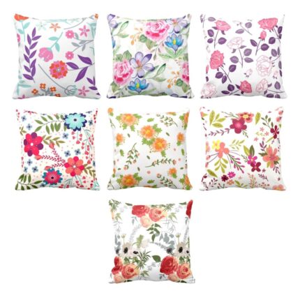 Sightly Floral Flowers Cushion Cover Set of 7