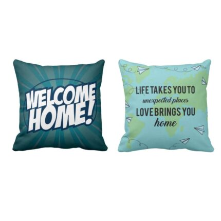 Welcome Home Printed Cushion Covers Set of 2