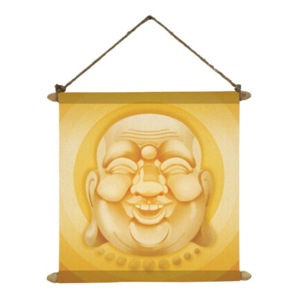 Laughing Buddha with Pearls of Wisdom Canvas Scroll