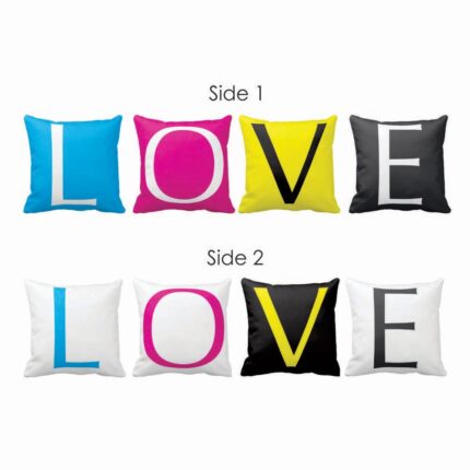 LOVE Double Side Printed Cushion Covers - Set of 4