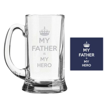 My Father Is My Hero Beer Mug