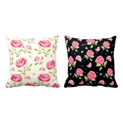 Nice Mesmeric Floral Flowers Printed Cushion Covers Set of 2