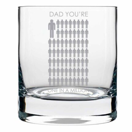 One in a Million Dad Whiskey Glass
