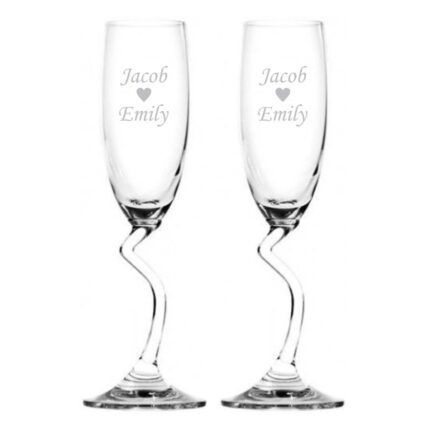 Engraved Salsa Champagne Flutes