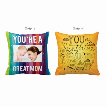 Personalized Great Mom Photo Double Sided Printed Cushion Cover
