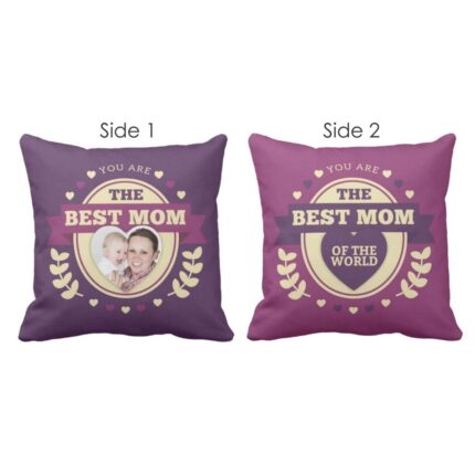 Personalised The Best Mom In The World Cushion Cover Both Side Printed