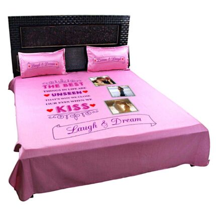 Personalized Kiss Laugh Dream Picture Bedsheet