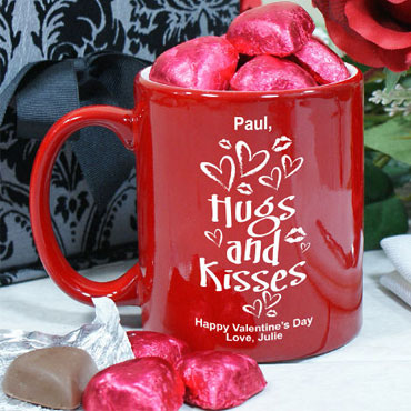 Personalized Love Loaded Hugs Kisses Red Mug
