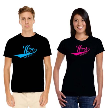 Personalized Mr Mrs Since Couple T-Shirts
