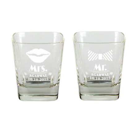 Engraved Mr. and Mrs. Couple Shot Glasses- Set of 2