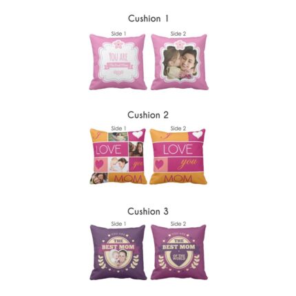 Personalized You Are The Best mom Cushion Cover Both side Printed Set of 3