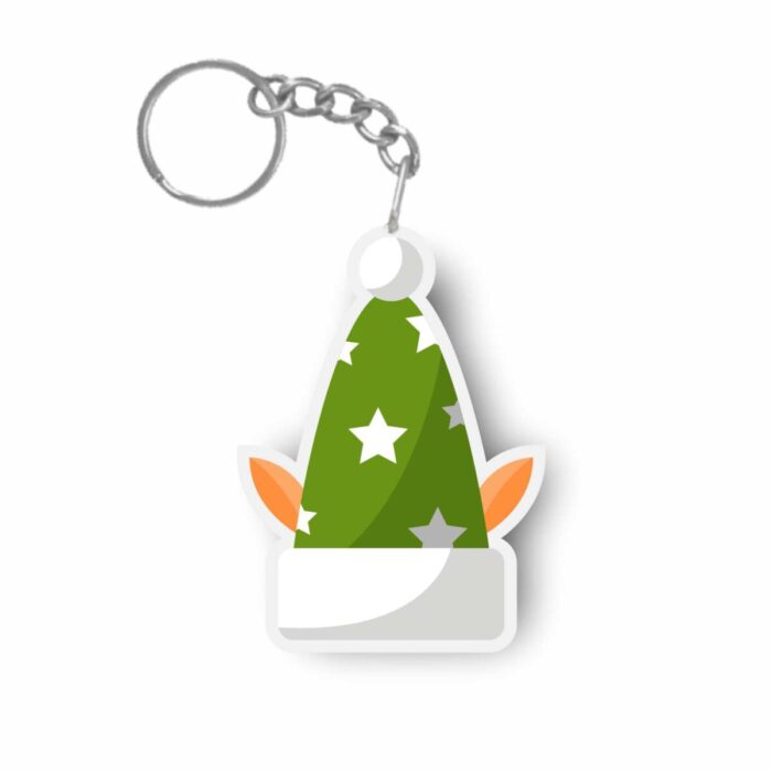 Santa Claus Green Hats Christmas keychain