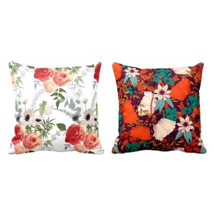 Sightly Cute Floral Flowers Printed Cushion Covers Set of 2