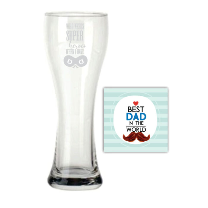 Super Hero Dad Beer Pilsner Glass