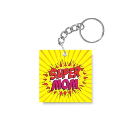 Super Mom Yellow Keychain