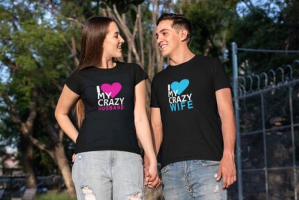 I Love My Crazy Husband Wife Couple T-Shirts