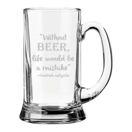 Without Beer Life Would Be Mistake Engraved Beer Mug