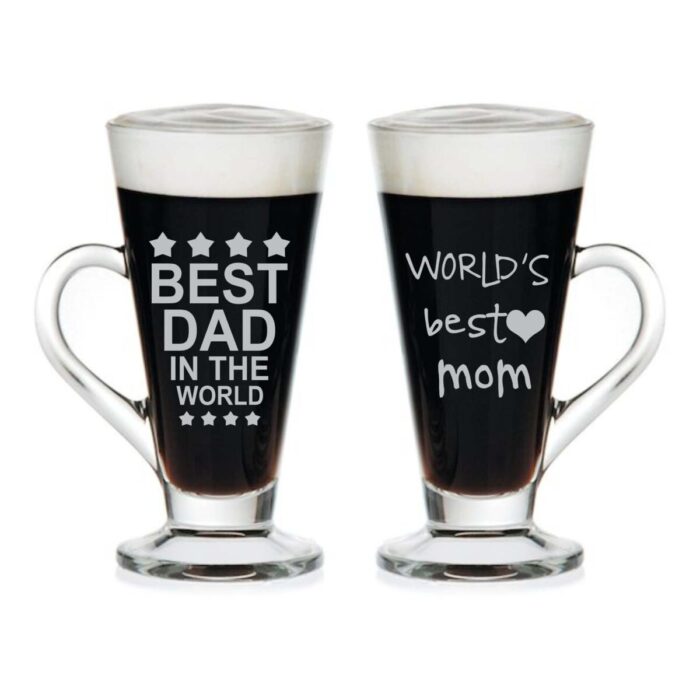 World Best Mom Dad Engraved Tea Mugs