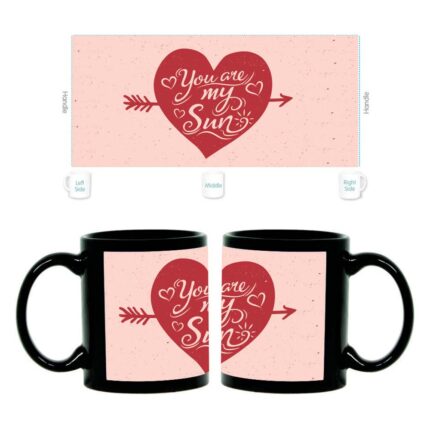 Romantic You are My Sunshine Black Mug