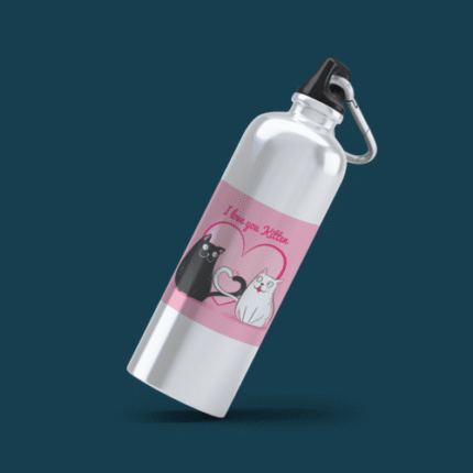 Girlfriend Wife I Love You Kitten Cat Lover Stainless Steel Sipper Water Bottle - 600 ml