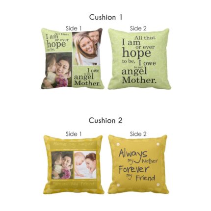 Personalized Angel mother forever Mom Cushion Covers both Side Printed Set of 2