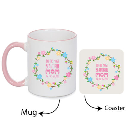 World's Most Beautiful Mom Mug Pink Rim