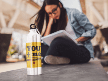 Girlfriend Boyfriend Husband Wife You + Me is We Awesome Stainless Steel Sipper Water Bottle - 600 ml