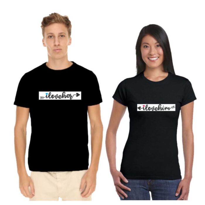 I Love Him Her Couple T-shirt