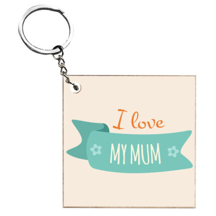 I Love My Mum Badge Keychain