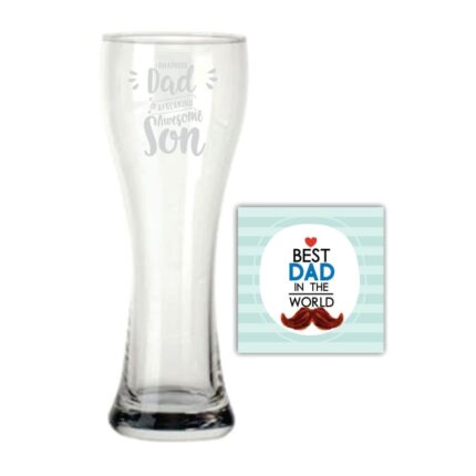 Proud Dad of a Freaking Awesome Son Beer Pilsner Glass