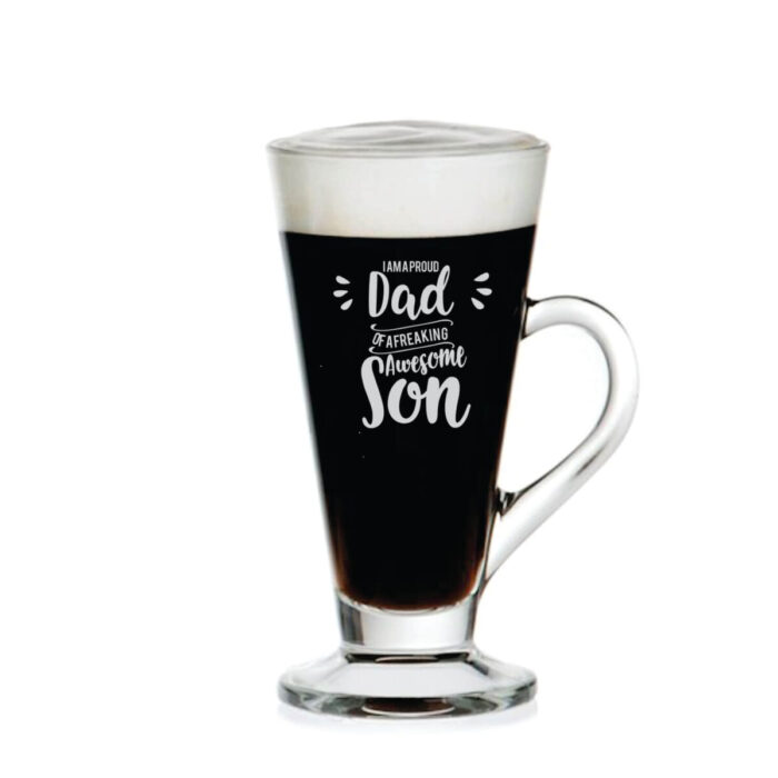 Proud Dad of a Freaking Awesome Son Engraved Tea Mug