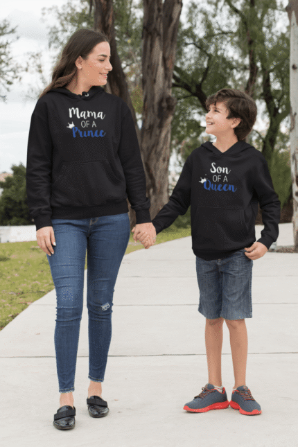 Mother of Prince Son of Queen Family Sweatshirt Hoodies for Women and Kid