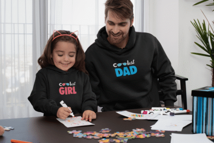 Coolest Dad Girl Family Sweatshirt Hoodies for Men and Kid
