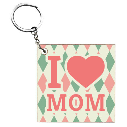 Streamers and Mom Love Keychain