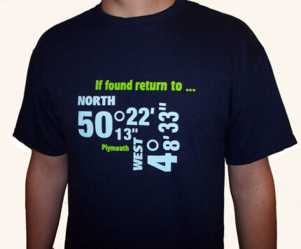 Personalized destination co-ordinates T-shirt for Him