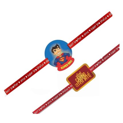 Printed Acrylic Rakhi for Brother, Kids & Adult Set of 2