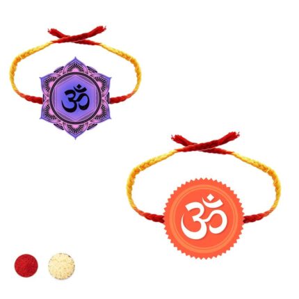 Printed Acrylic Rakhi for Brother, Kids & Adult Set of 2