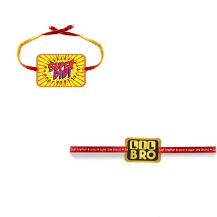 Printed Acrylic Kids Rakhi Set of 2 for Brother and Sister|Raskhabandhan Special