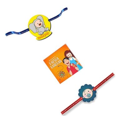 Printed Acrylic Kids Rakhi Set of 2 for Brother and Sister|Raskhabandhan Special